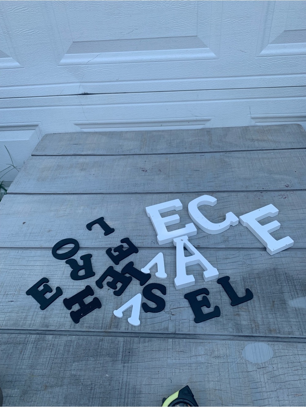 Decorative Black and White Wooden Letters - Mixed Set
